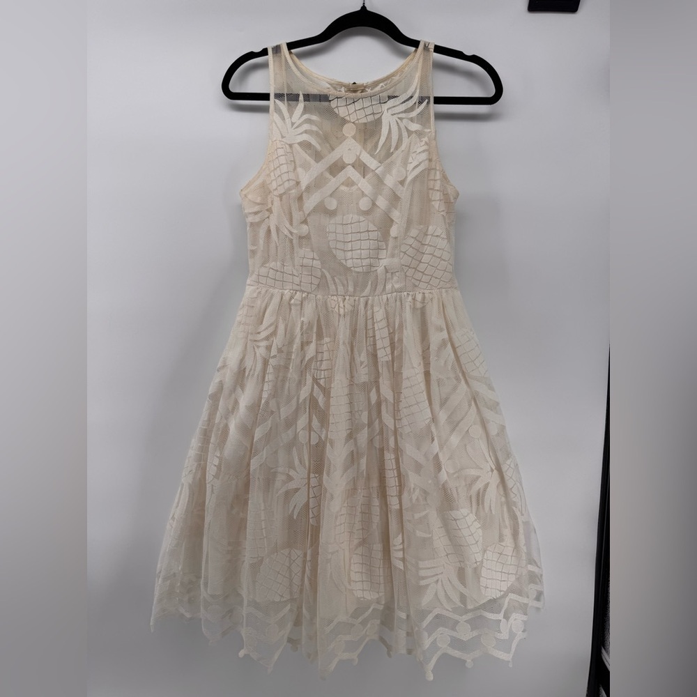 Anthropology White Pineapple Dress Sz. 4
